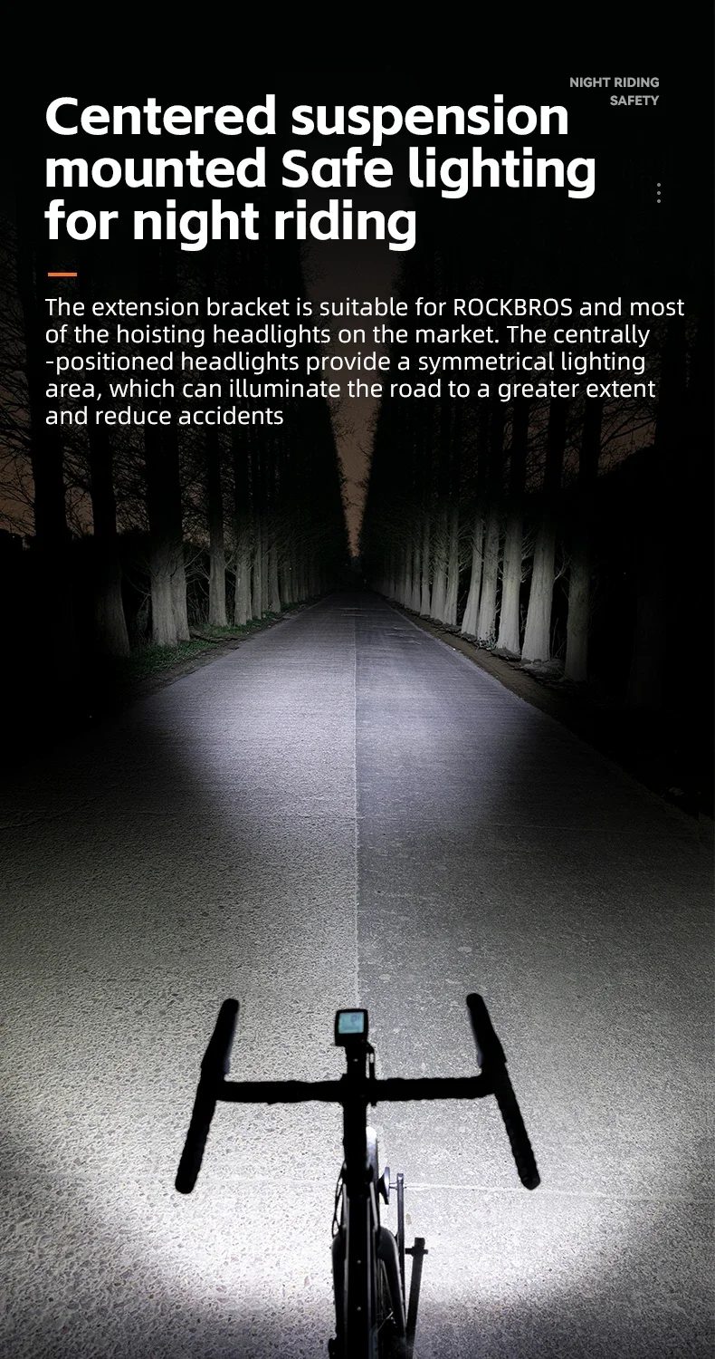 ROCKBROS Fahrradcomputerhalterung Fahrradlichthalter Fahrradtacho GPS-Unterstützung Radfahren Straße MTB Taschenlampe Verlängerungshalterung – Detail 8
