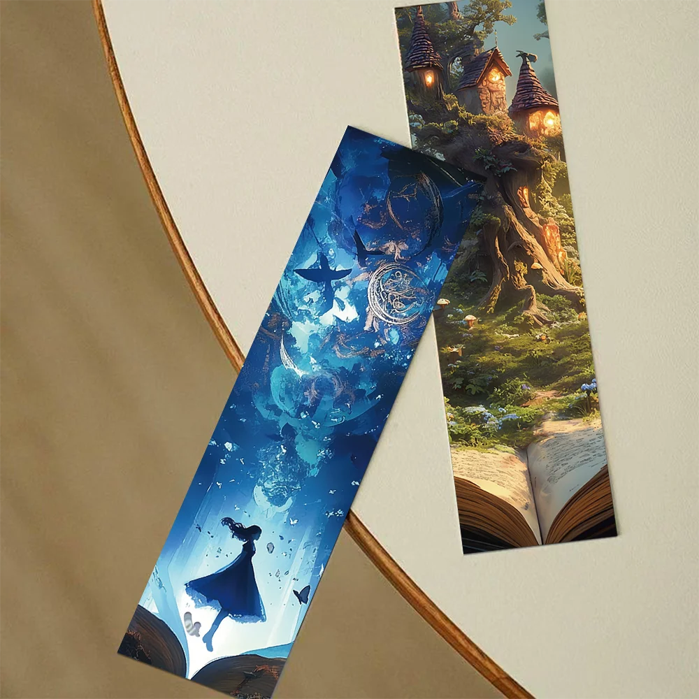 Floral Painting Bookmark Paper Bookmark Bookmark Page Holder Bookmark Holder 30pcs Fantasy Reading Bookmarks Student Books Book Page Marking Paper Card Creative Gift DIY Book Marking Message Card