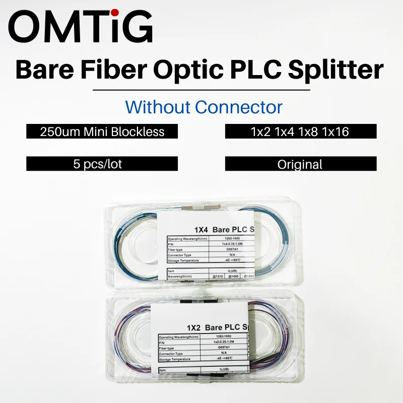 5 Pz/Lotto 1X2 1X4 1X8 1X16 Splitter Plc In Fibra Ottica A Colori Senza Cavo Connettore 0.9Mm Mini Blockless 2,4 Porte Splitter Plc