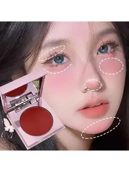 Heallor Multi-function Blush Cream Natural Cheek Face Rouge Blushes Monochrome Smooth Peach Rose Blusher Mud Eyeshadow Korean Ma - Thumbnail 8