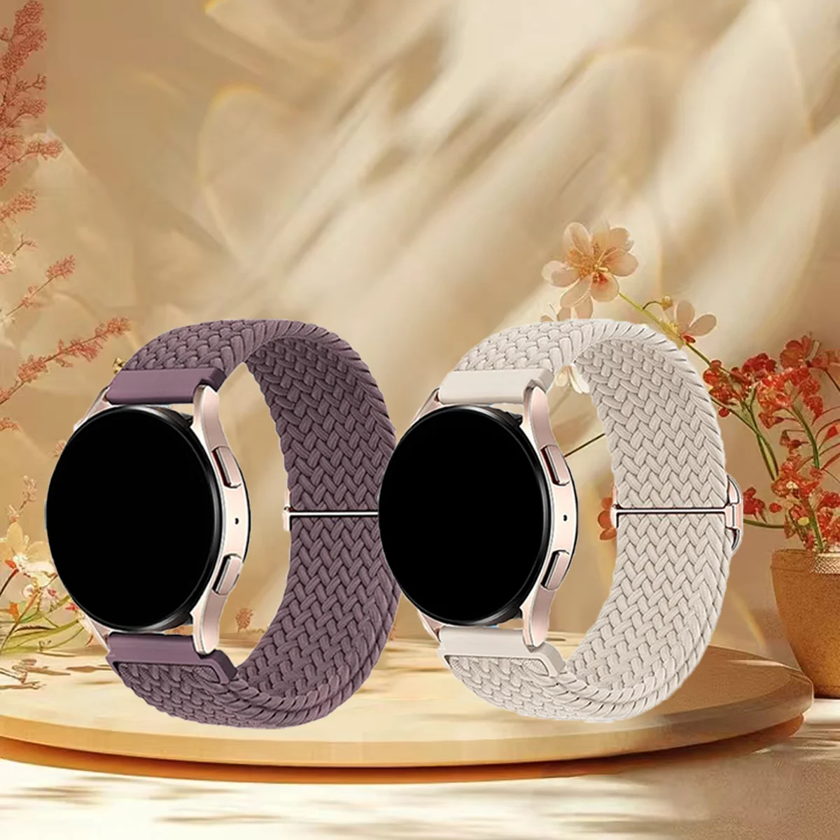 2 Pcs Nylon Braided Loop Bracelets Wristband