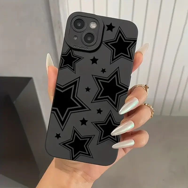 thumbnail image 1 of Funda protectora para teléfono con estrella de cinco puntas para iPhone 16 15 Pro Max 14 13 12 11 XS XR X 7 8 Plus SE 2020 Mini funda suave a prueba de golpes, 1 of 5