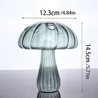 1Pc Simple Mushroom Glass Vase Transparent Hydroponic Aromatherapy Bottle Flower Table Creative Home Desk Decoration 7 Colors 6