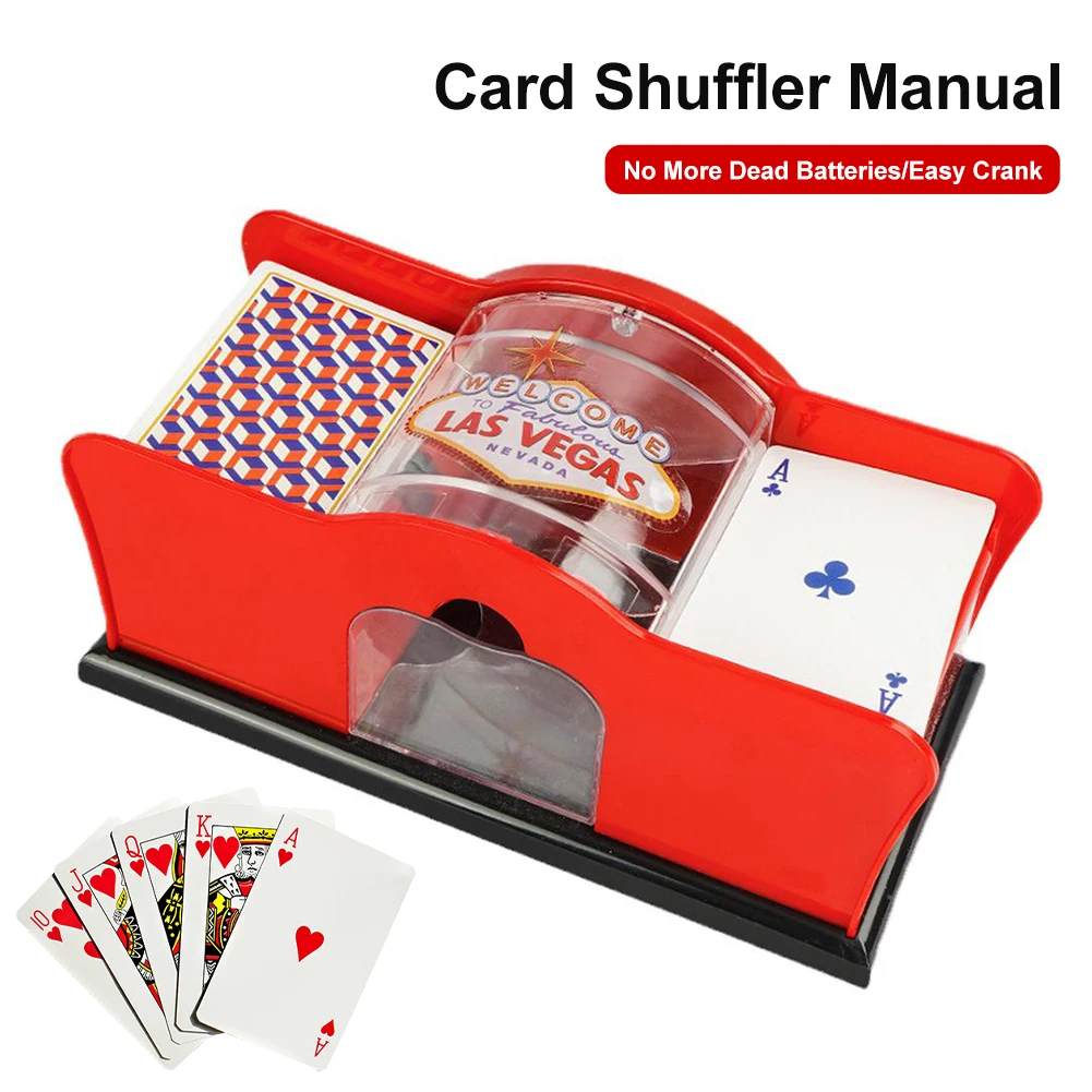 1 Pz Manuale Card Shuffler Poker Shuffle Machine Per Carte 2 Mazzi Di Porta Carte Facile Sistema A Manovella Casino Card Shuffler