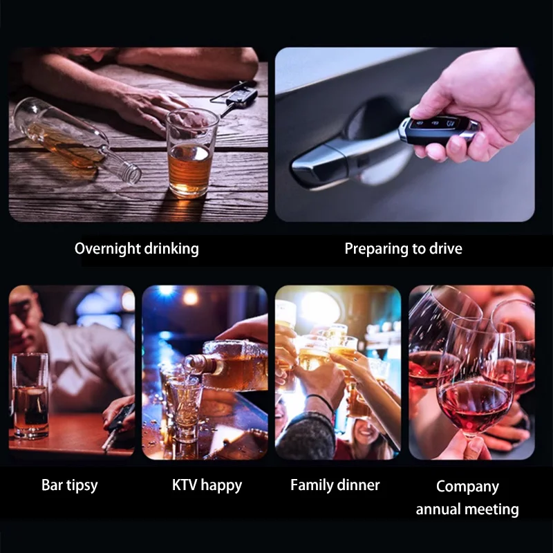 Etilometro Digitale Portatile Lenovo con Display LCD, Analizzatore di Alcol Ricaricabile Tascabile per la Sicurezza in Auto - immagine 5