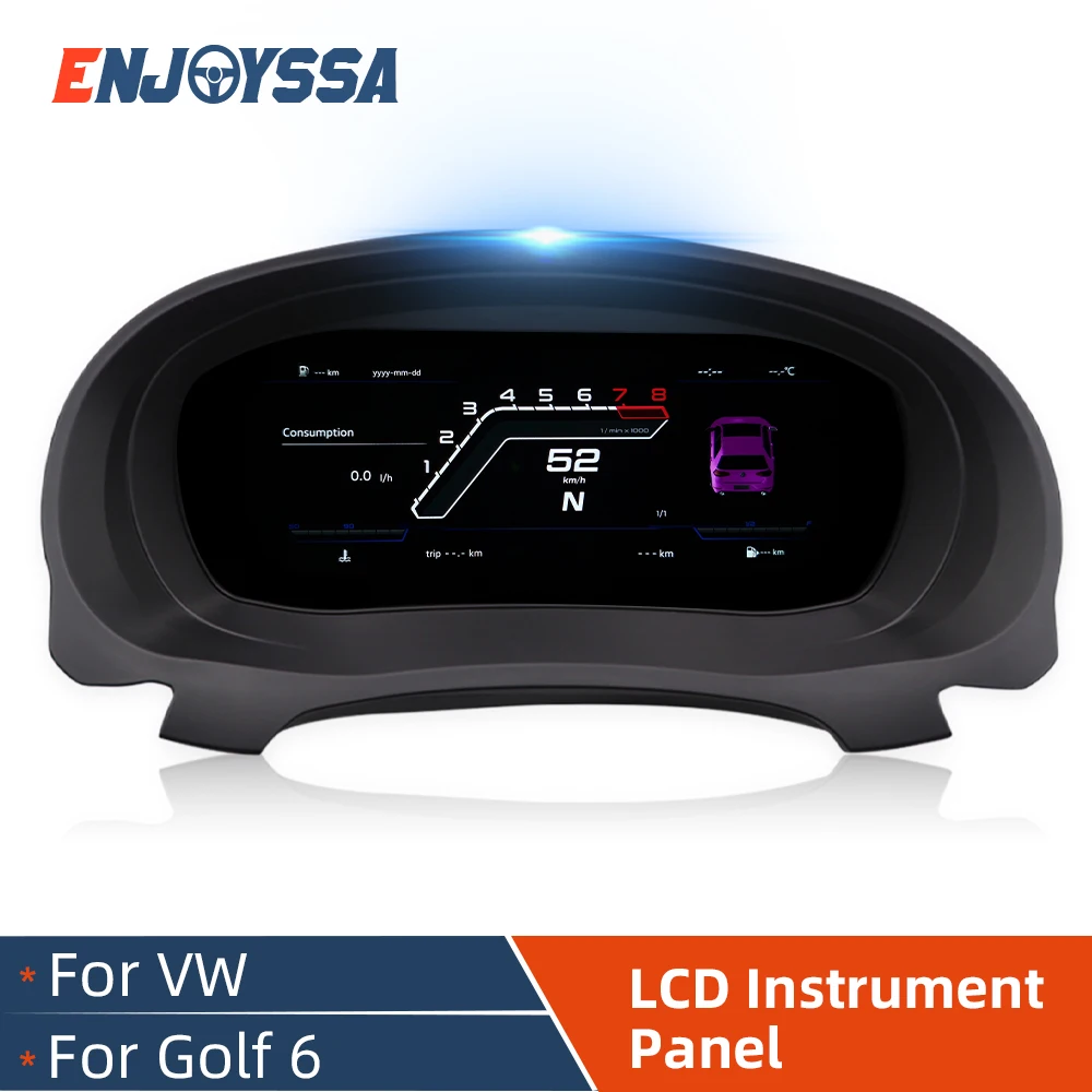 

10.3'' Car Speedometer LCD Dashboard Panel Digital Cluster For Volkswagen Golf 6 Instrument Cluster Panel Interior Components