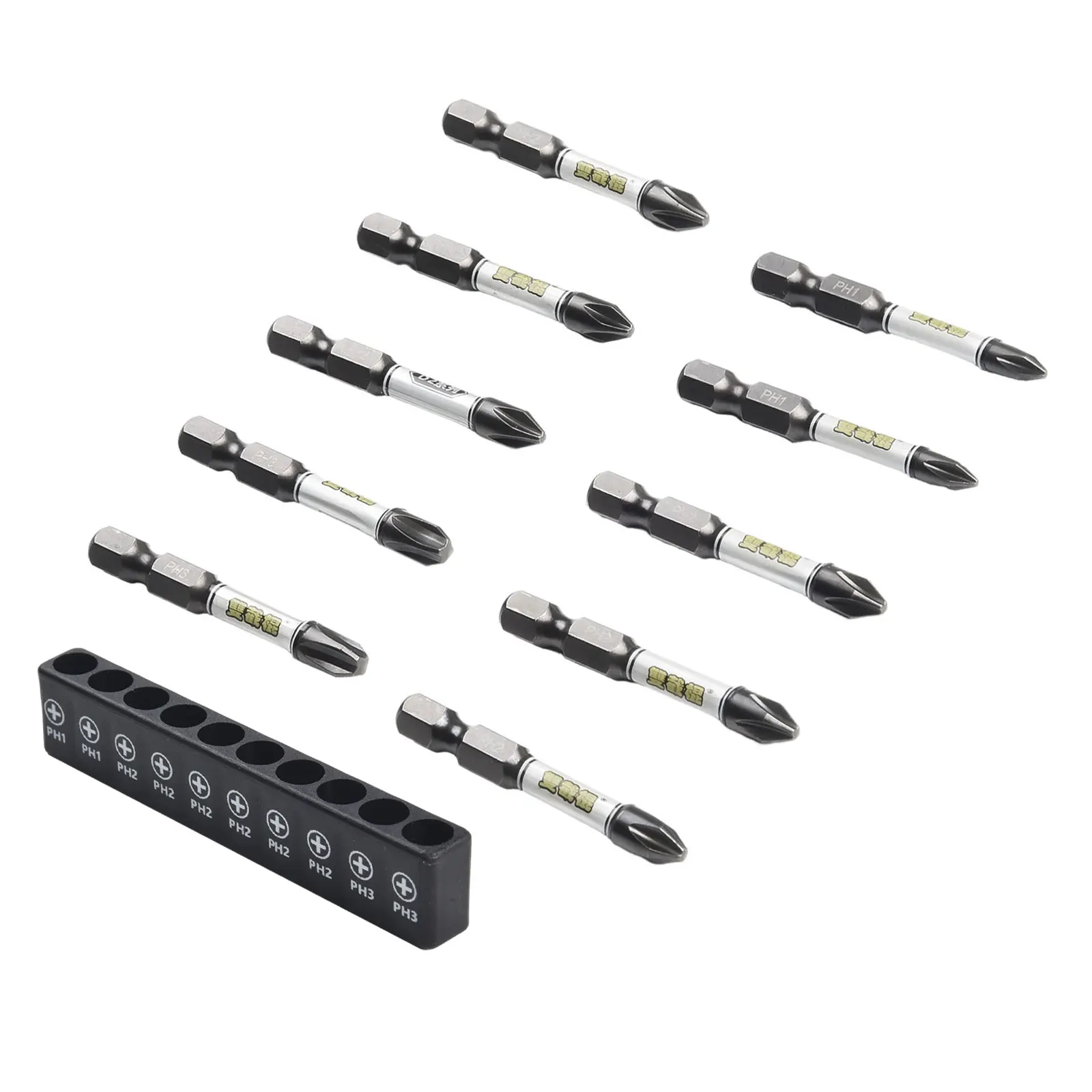 

1/4'' Screwdriver Bit Set Magnetic Impact Cross Hexagonal Torx With 10 Holes Bit Holder PH1 PH2 PH3 Screw Driver