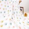HappyFlute 120*110cmBaby Muslin Swaddle 100% Cotton Summer Cute Print Baby Blankets 3