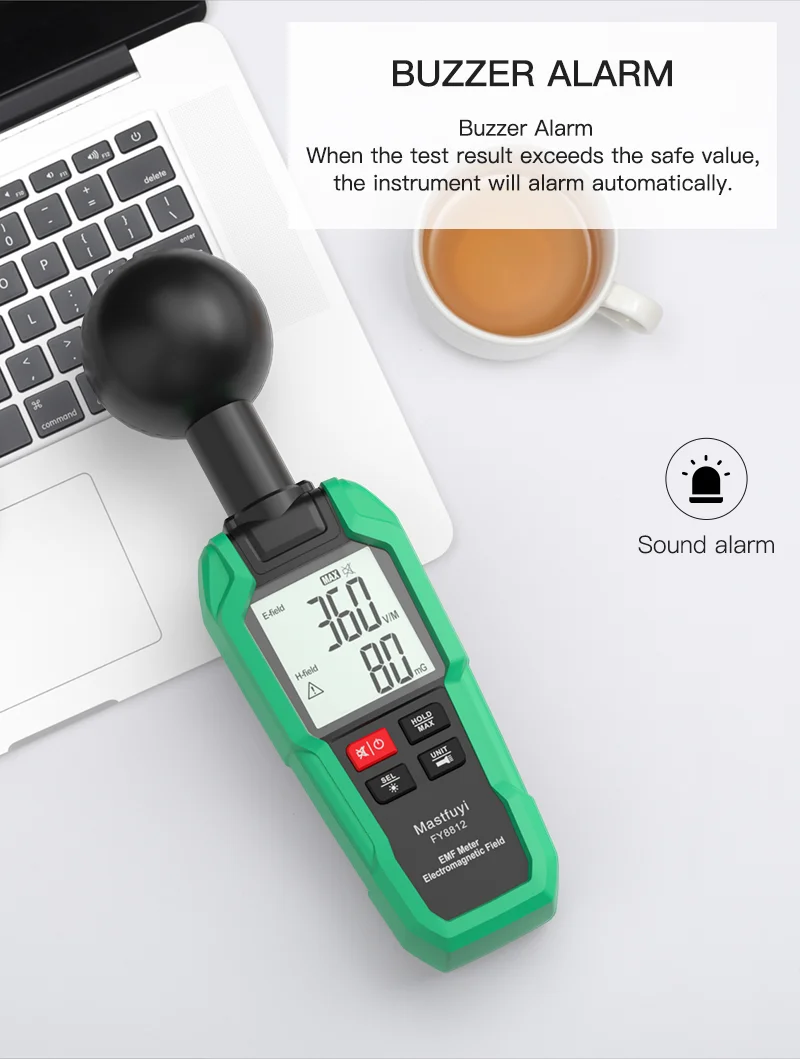 FY8812 EMF Meter LCD Display High Frequency Magnetic Electric RF