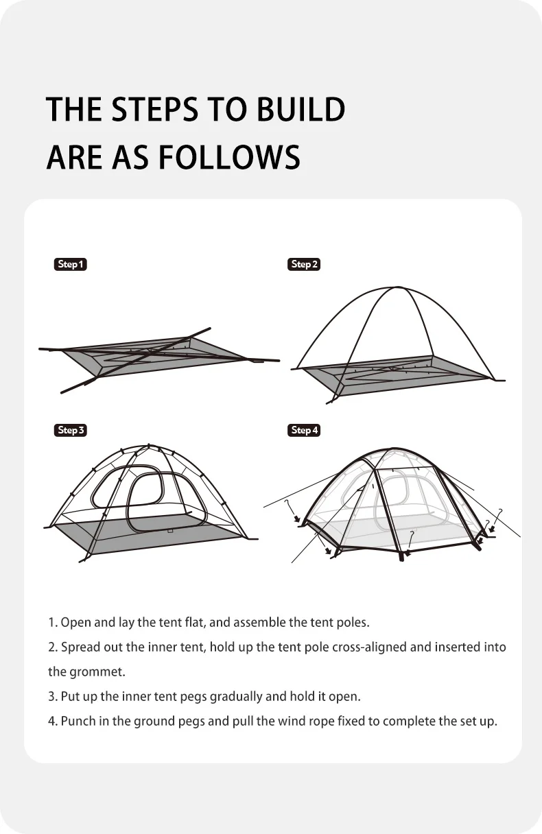 Naturehike Cloud River 2-3 Personen Zelt Doppelschichtiges Wasserdichtes Campingzelt Ultraleichtes Outdoor-Zelt mit Großem Vorzelt Sonnenschutz – Detail 40