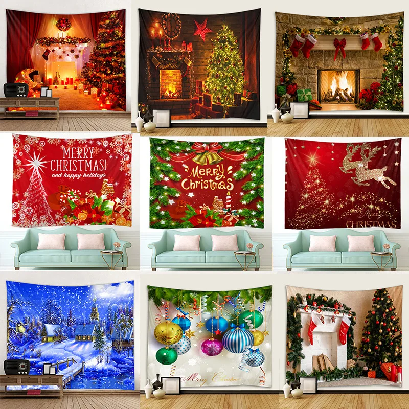 

Christmas Tapestry Festive Decor Home Living Room Bedroom Background Garden Posters for Outside Large Wall Hanging Beach Towel