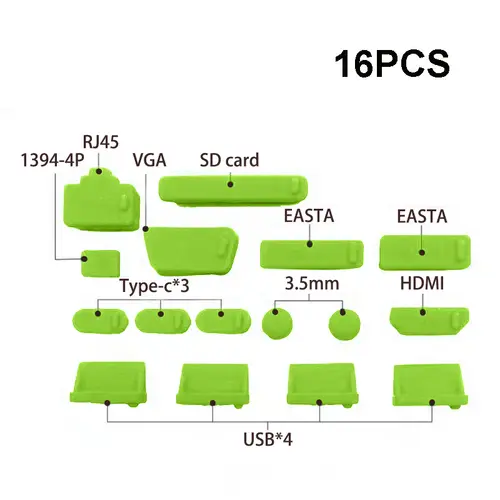 16pcs Colorful Silicone Anti Dust Plug Cover Stopper Laptop dust plug laptop dustproof usb dust plug Computer Accessories - Image 12
