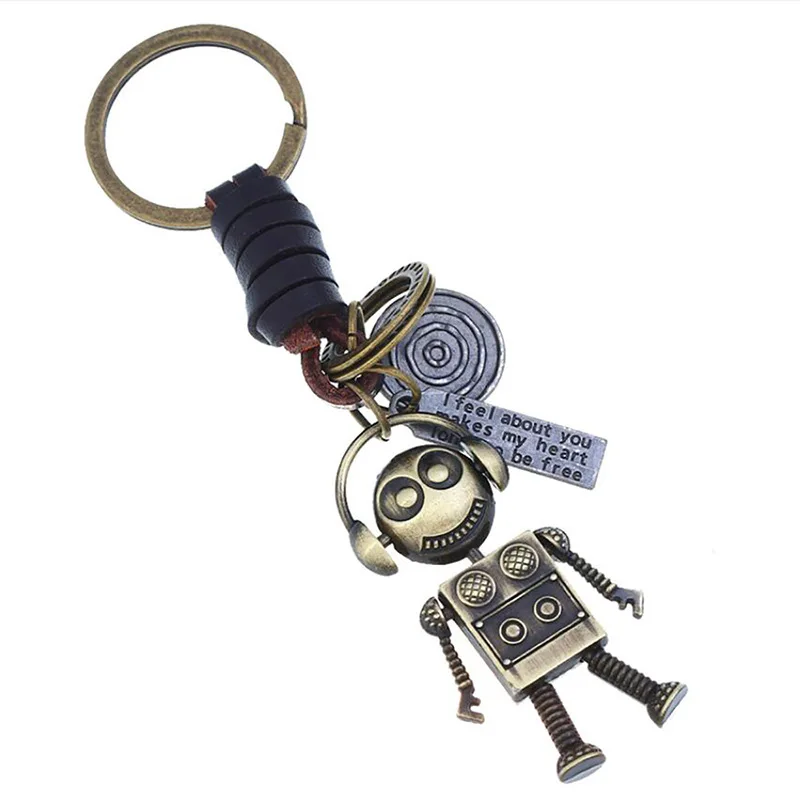 

Astronaut Keychain Leather Key Pendant Vintage Hand-woven Couple Fashion Accessories Friends Gifts