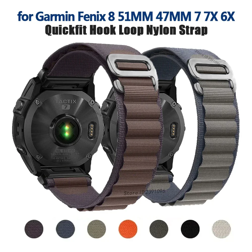 ahayo Cinturino in nylon per Garmin Fenix 8 51 mm / epix Pro 51