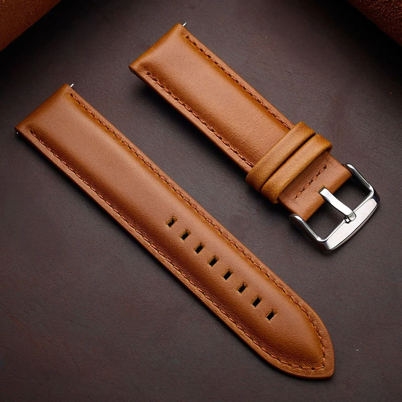 Vintage Genuine Leather Quick Release Watch Strap Bracelet