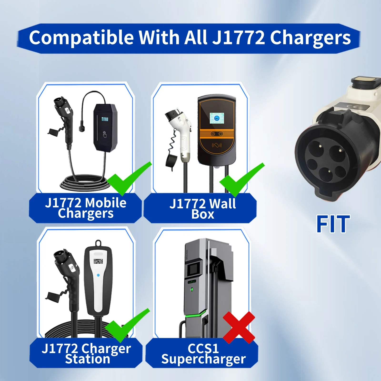 EV Charging Adaptor Type1 to GBT Adaptor 32A SAE J1772 to GBT EV Charger