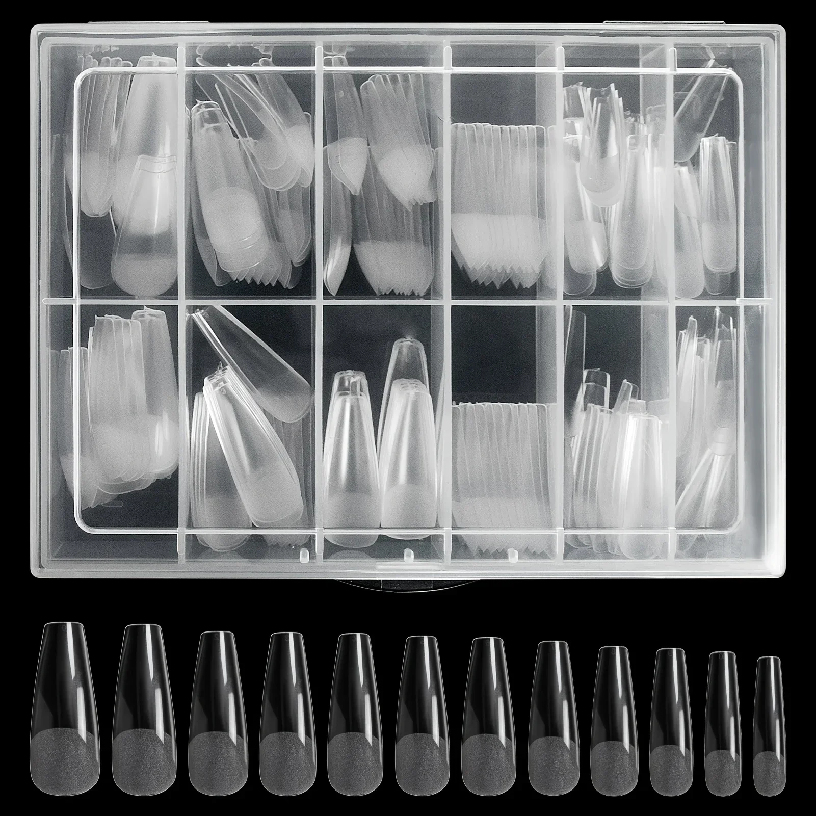 

240 шт. длинные полуматовые Мягкие Гелевые накладные ногти с полным покрытием