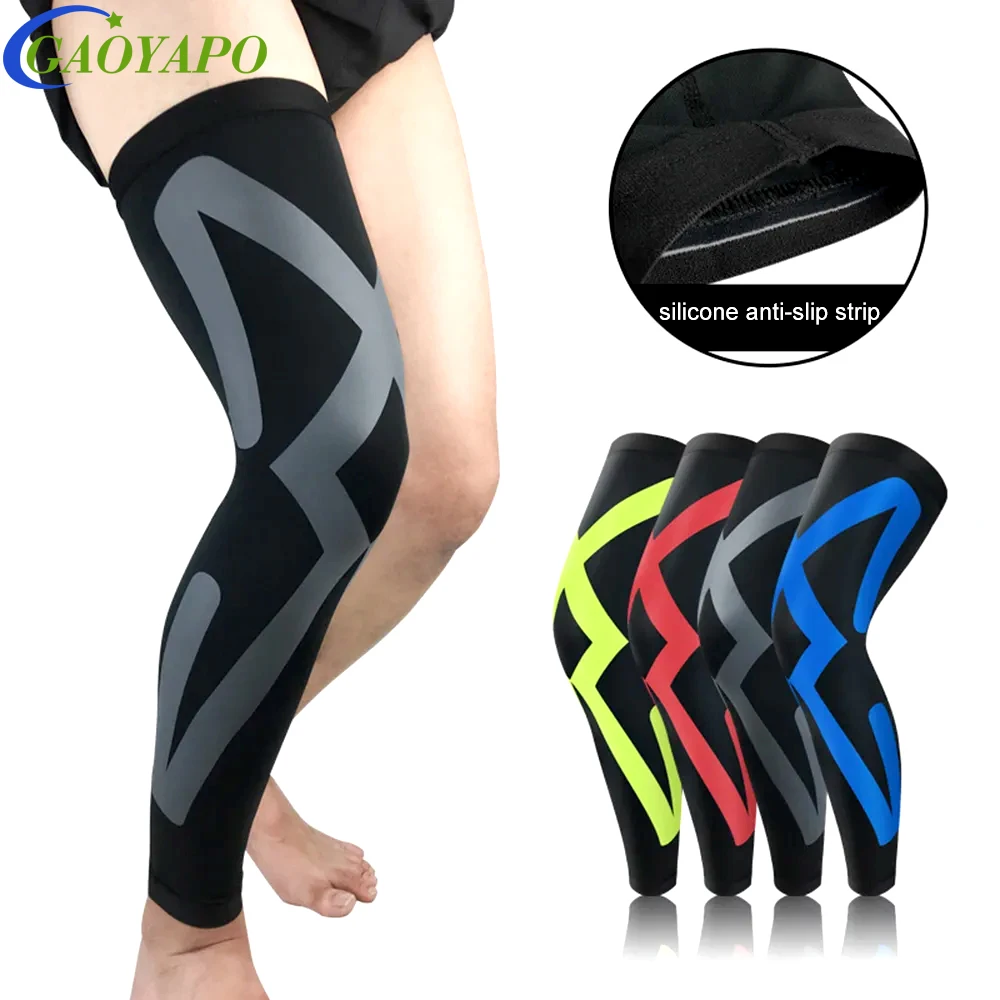 1ks plný noha komprese rukáv pro ženy muži dlouhé koleno šle podpora ochránce pro běžecký basketbal cyklistika sport artritida