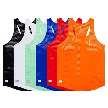 professional  Man Elite Seamless Marathon Fast Running Sport Vest Athlete Track Field Singlet 1