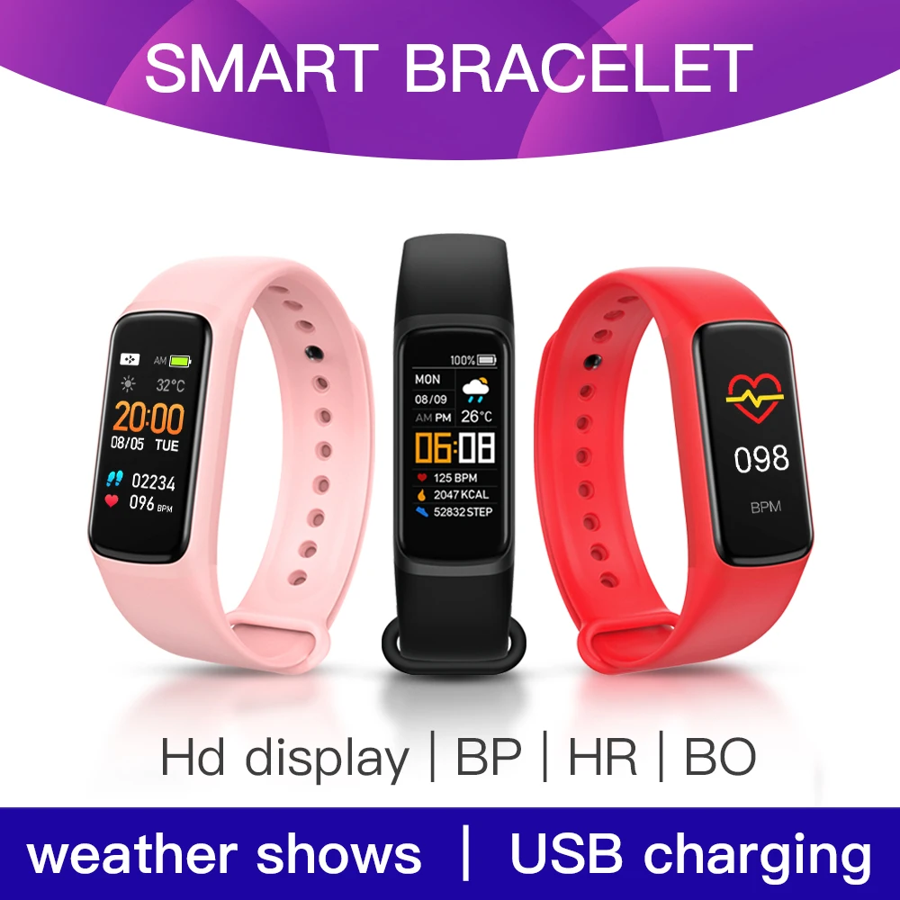 New Smart Bracelet Bluetooth Pedometer Sleep Heart Rate Monitoring Waterproof Movement For Xiaomi Huawei C7 |