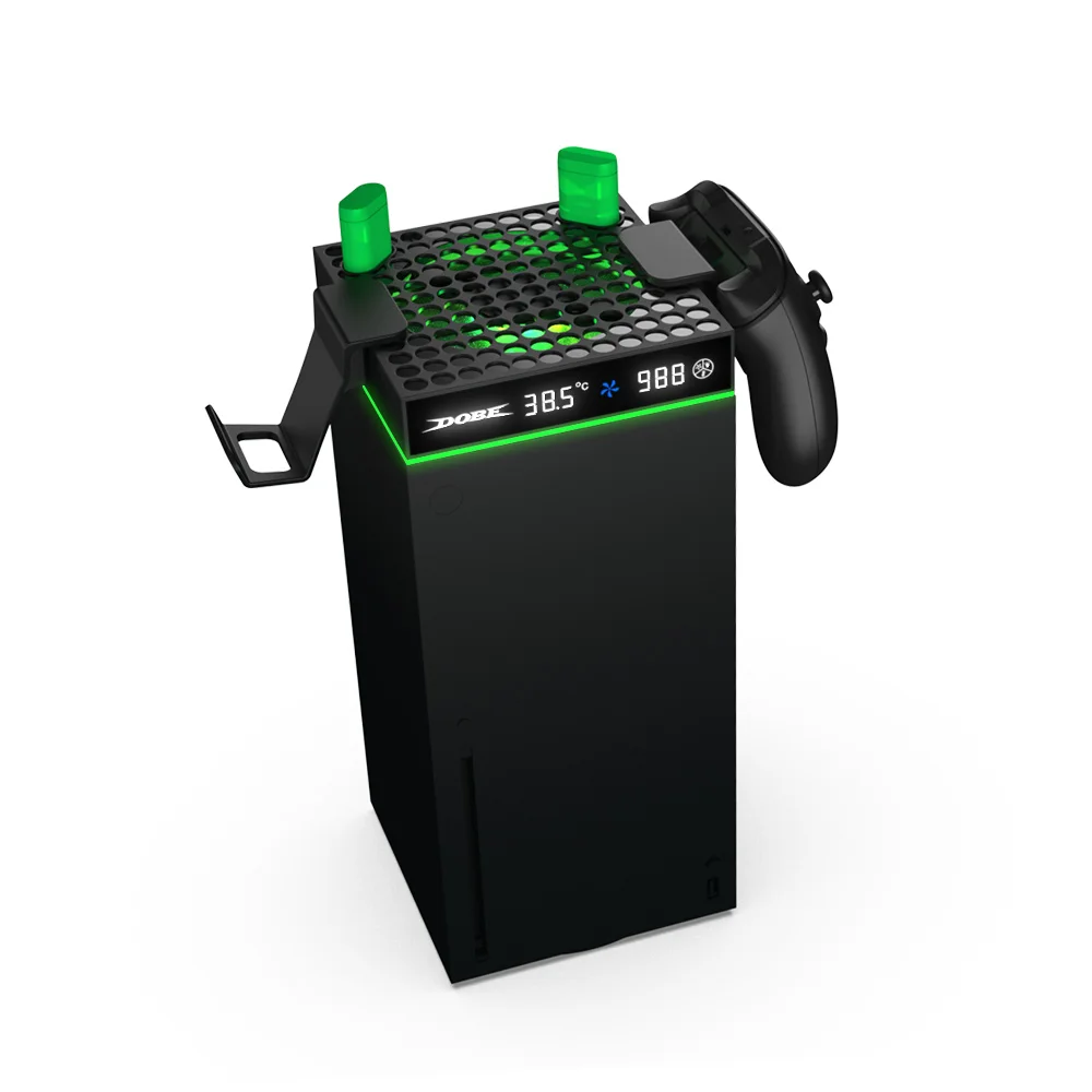 Cooling Fan For Xbox Series X Console with Colorful Light Strip Cooling Fan With 2 gamepad Pylons For XSX Accessori