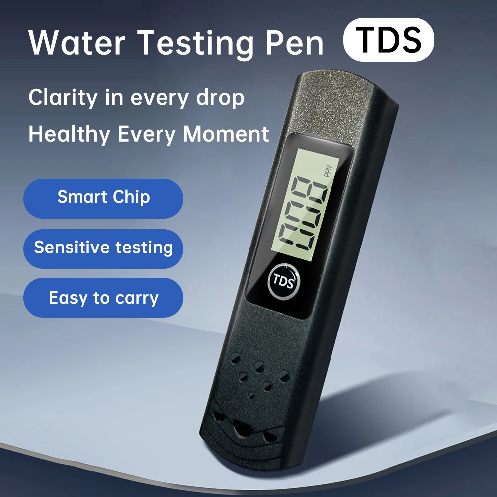 1pc Black Handheld TDS Digital Water Tester High Precision Household Purified Tap Water PPM Tester Large Screen Display