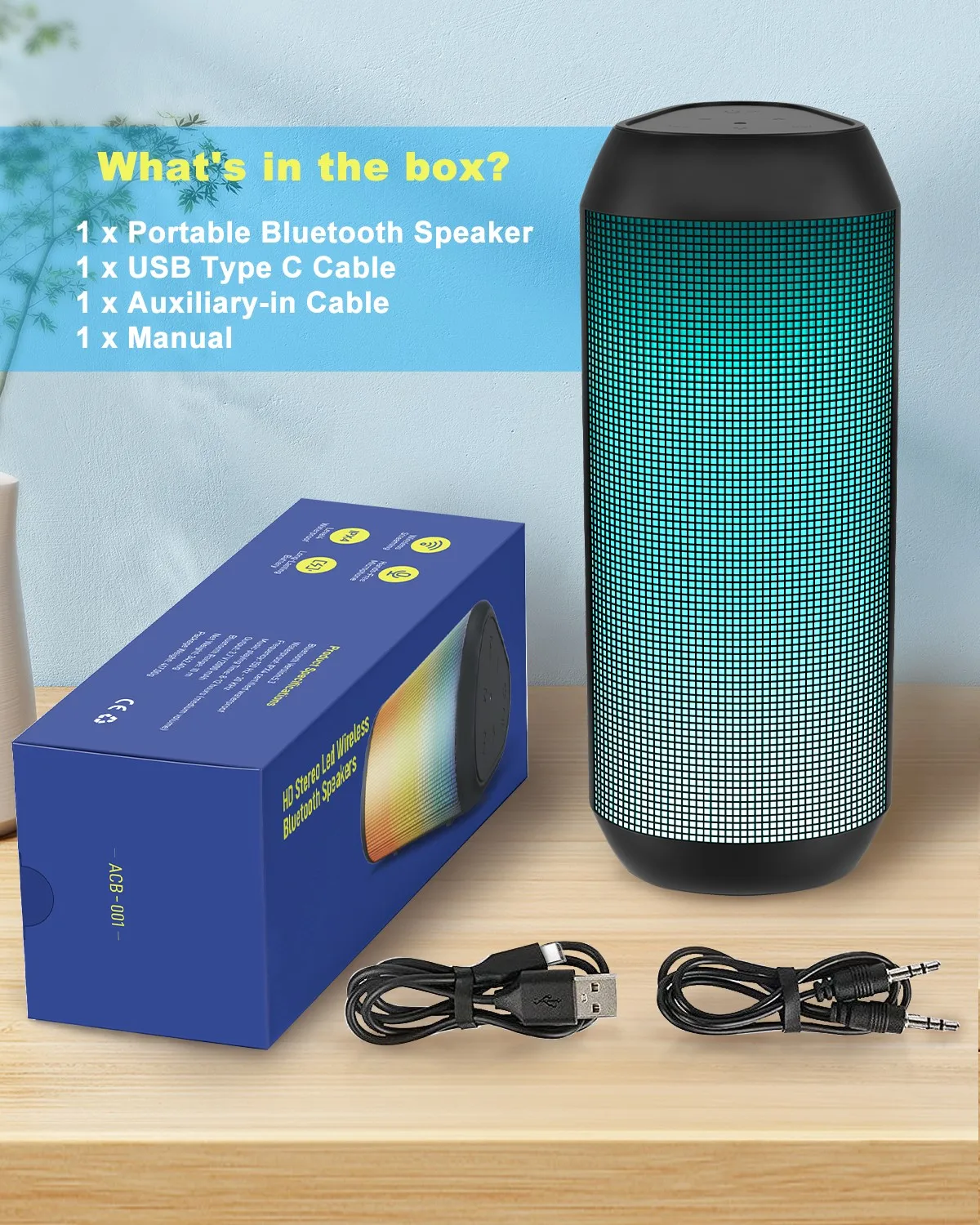 Portable Bluetooth Speaker Surround Stereo Outdoor Camping