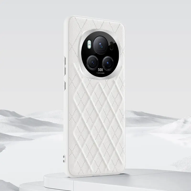

Case For Honor Magic6 Pro Fashionable Ultra-Thin Diamond Leather Metal Lens Protection Cover For Huawei Magic6 Pro Shockproof