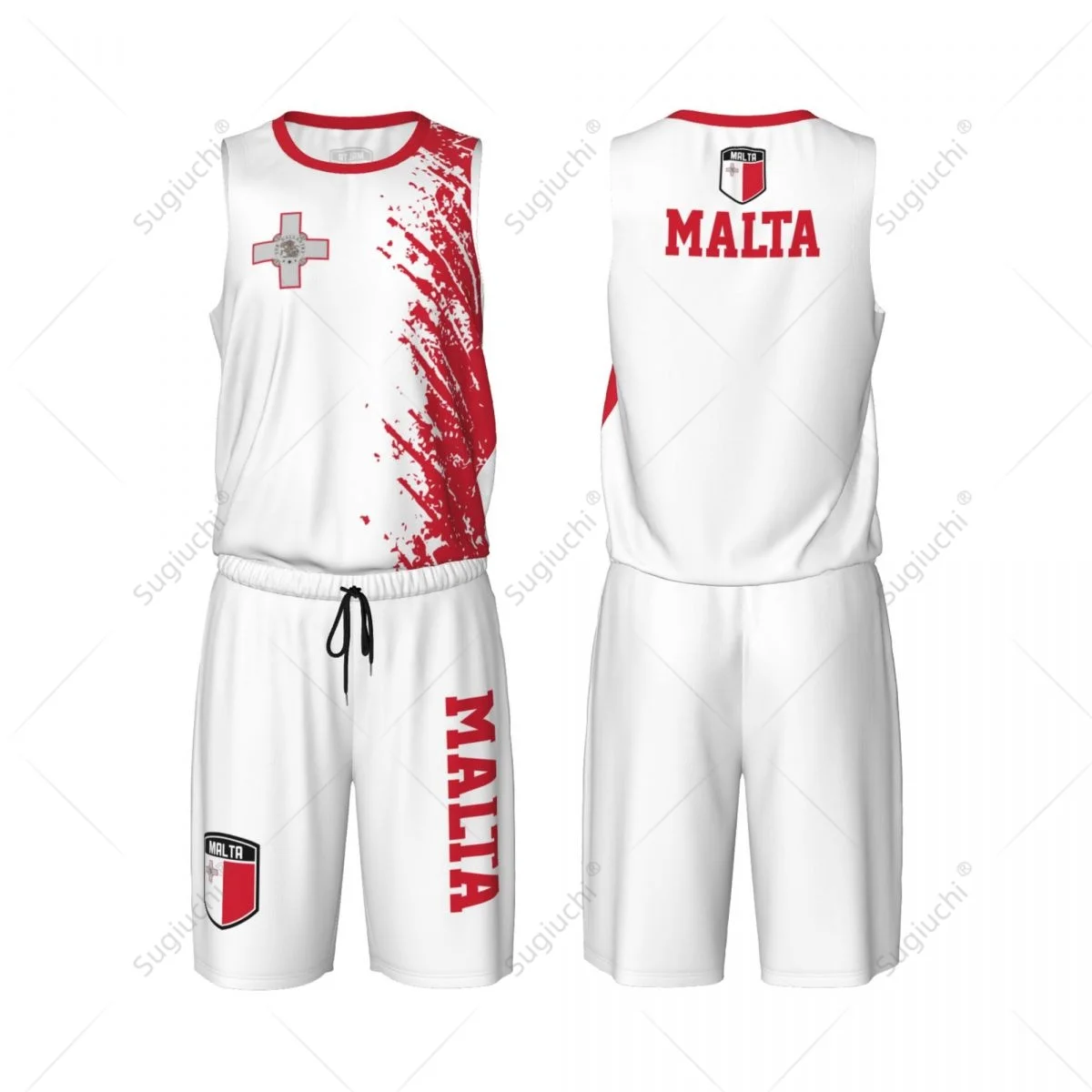 

Командный флаг Мальты, мужской комплект из баскетбольного Джерси, рубашка и брюки без рукавов, эксклюзивное имя нунбер