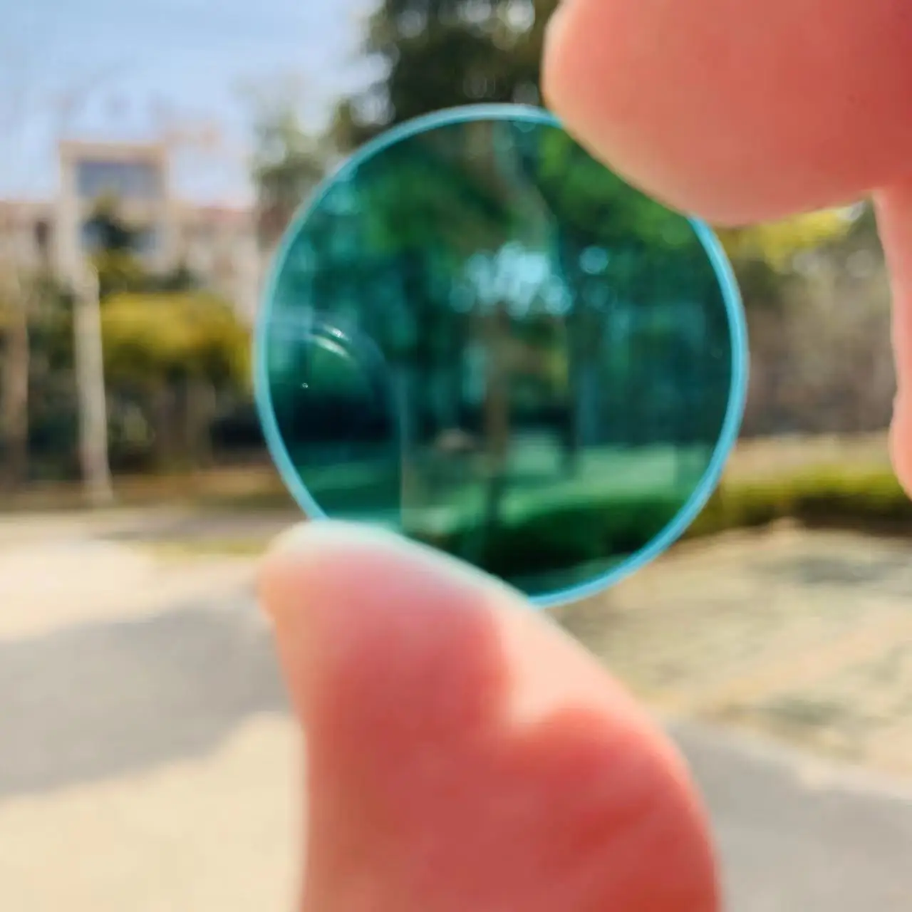 5개 총 크기 직경 49mm 및 2mm 두께 IR 컷 블루 필터 광학 유리 QB21