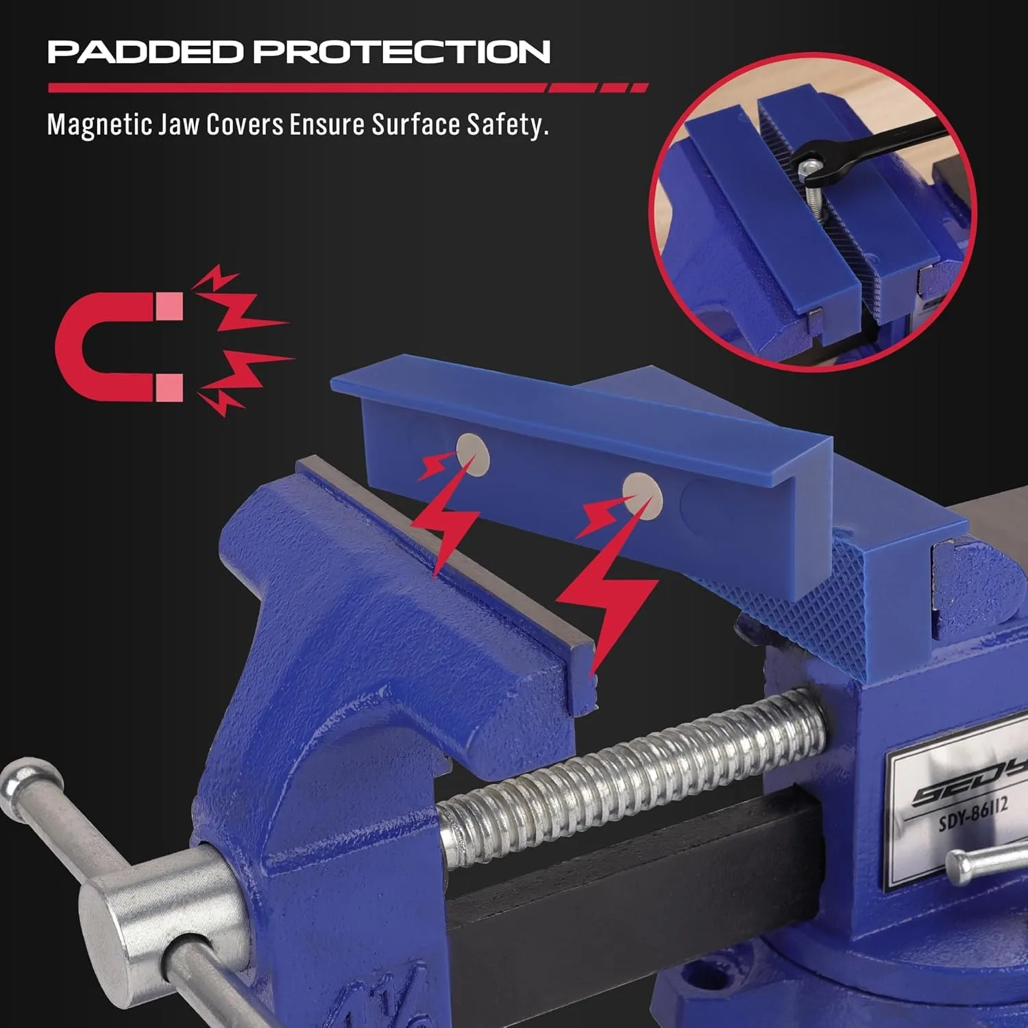Heavy Duty Bench Vise 4.5 Inch: Table Clamp Woodworking Vice Press Drill Tools Workbench Wood Metal Pipe Work Shop Block Swivel 5