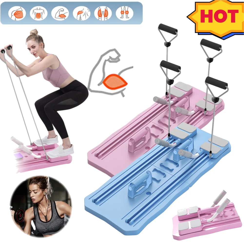 Abdominal Exercise Board Fitness Boards Non Slip Push up Board Automatic Rebound Leg & Arm Toner Pilates Reformer Set Fitness Eq push up board abdominal fitness instrument abdominal workout aids