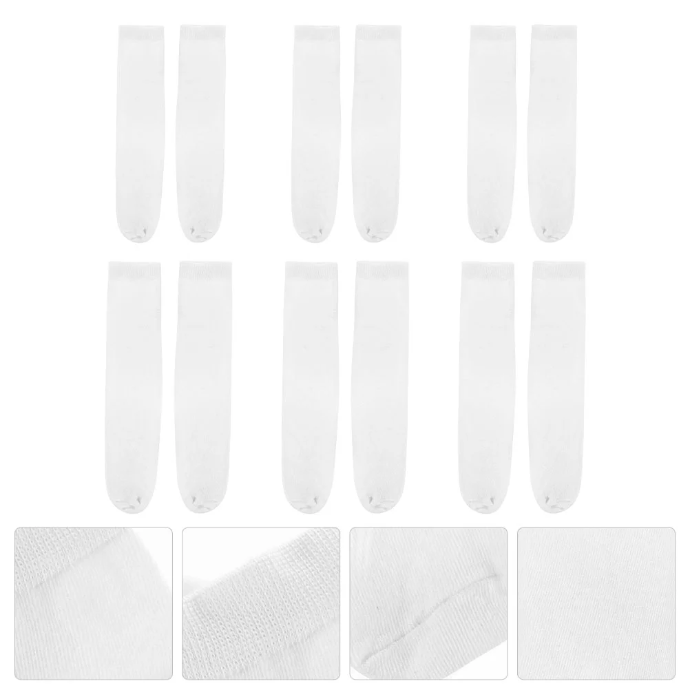 

6 Pairs Sublimation Socks Blank Heat Transfer Double-sided White Printable Cotton