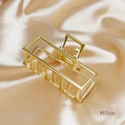 Elegant Gold Butterfly Geometric Hair Claw Clip (Square 7cm)