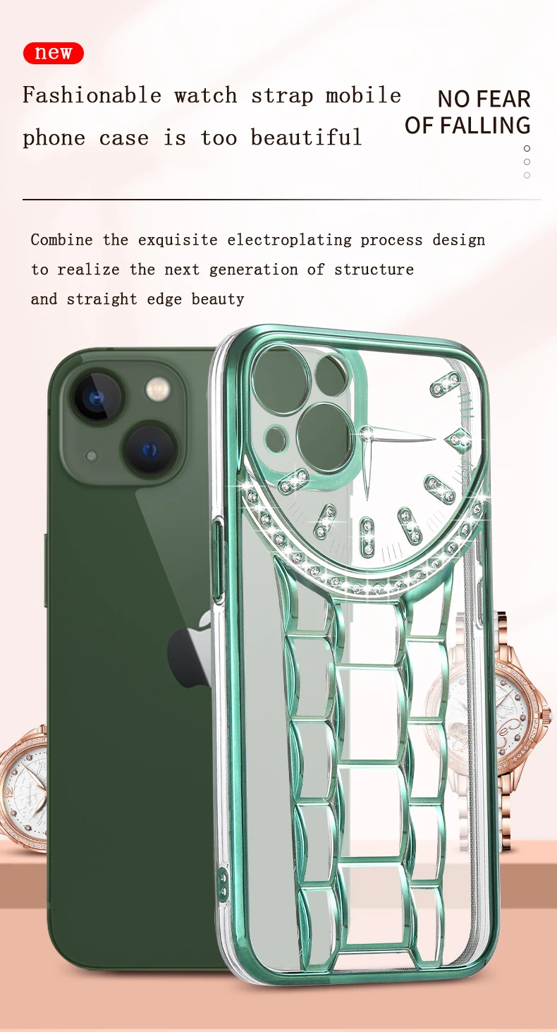 Smartphone For IPhone 13 12 11 Pro Max Three-Dimensional Transparent Fashion Watch Mobile Phone Case Anti Fall best cases for iphone 13 pro max