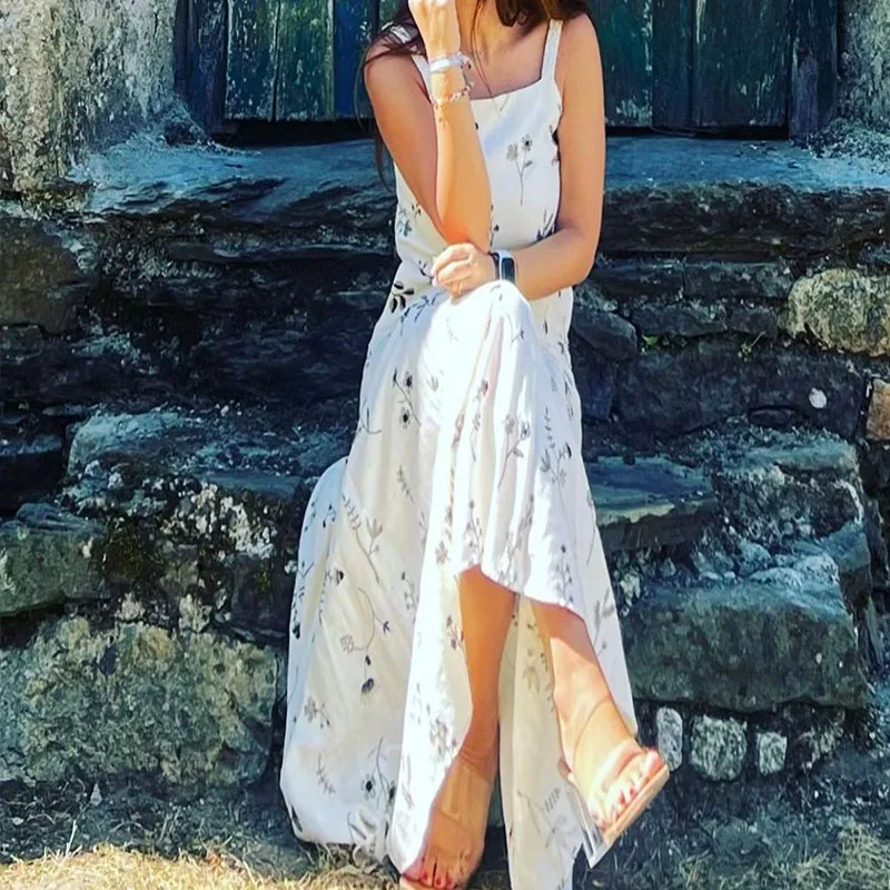 

Women's Two-Piece Set 2023 New Casual Embroidery Mixed Spinning Halter Short Top Button Half-Body Skirt Suit