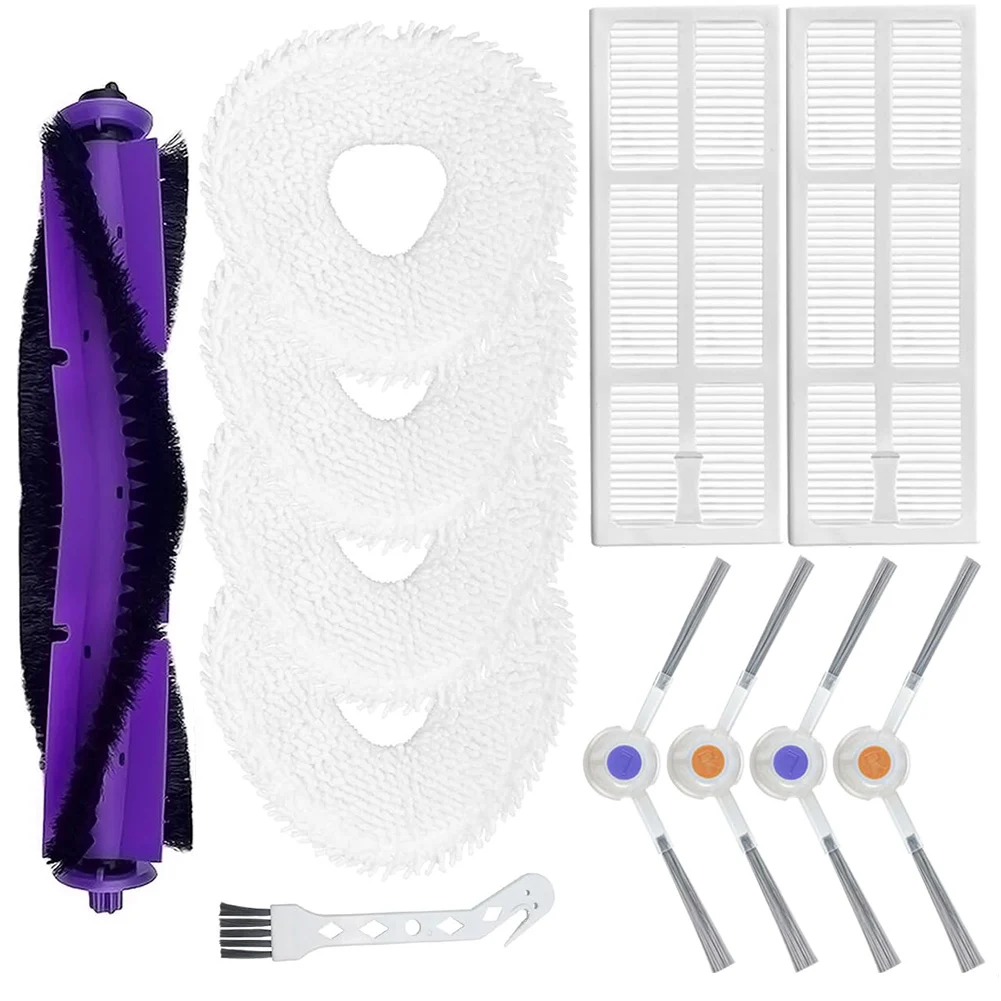 

Durable Nylon and Microfiber Robot Vacuum Cleaner Accessories Set for Narwhal Freo Main Brush Filters Side Brushes