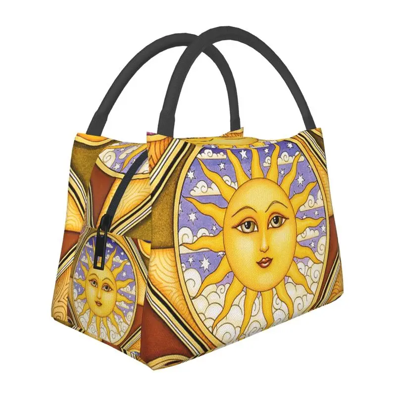 

Mural Style Sun Moon God Portable Lunch Boxes Egyptian Art Cooler Thermal Food Insulated Lunch Bag Travel Work Pinic Container
