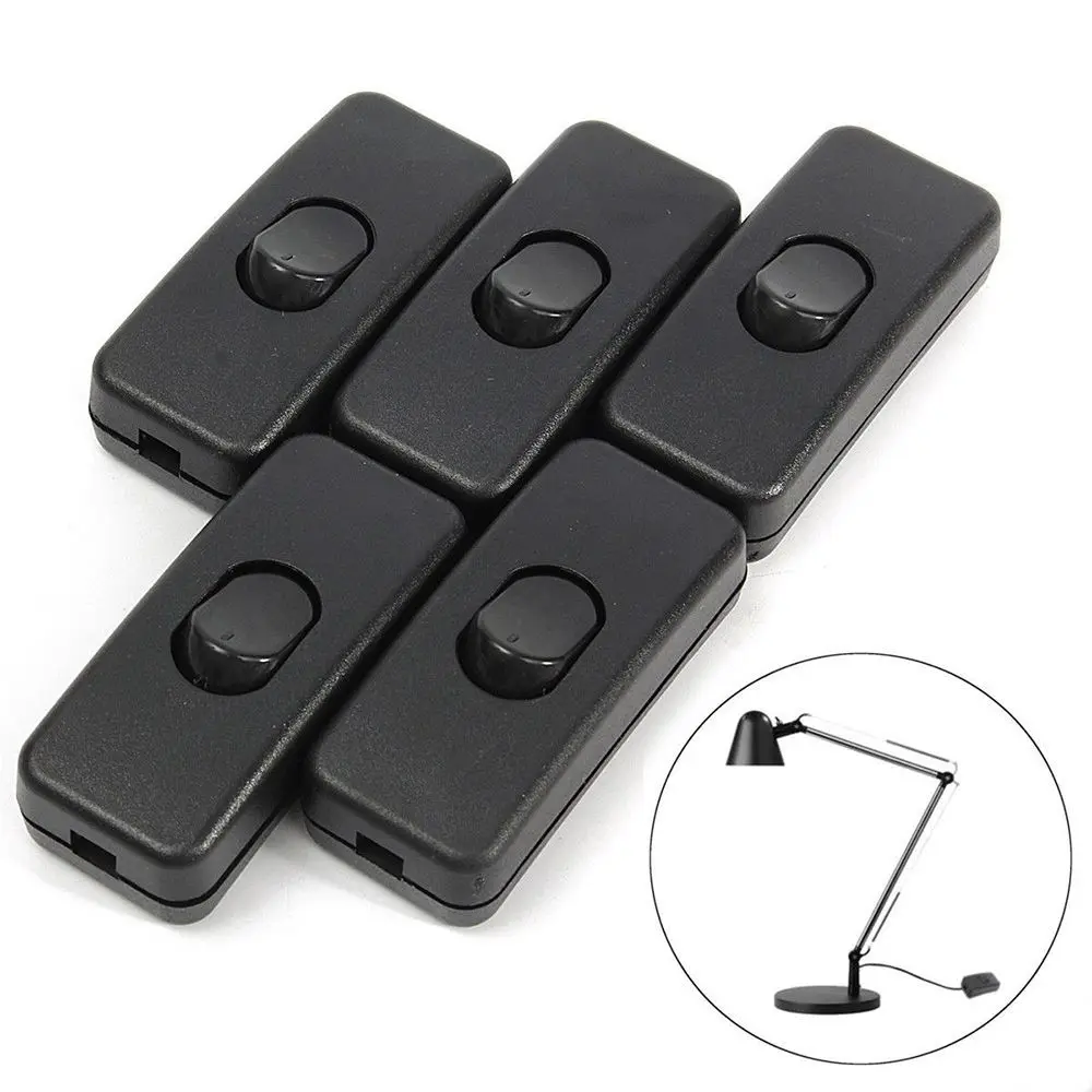 Black Inline ON/OFF Table Lamp Desk Light Cord Cable Switches 5Pcs/lot light switch