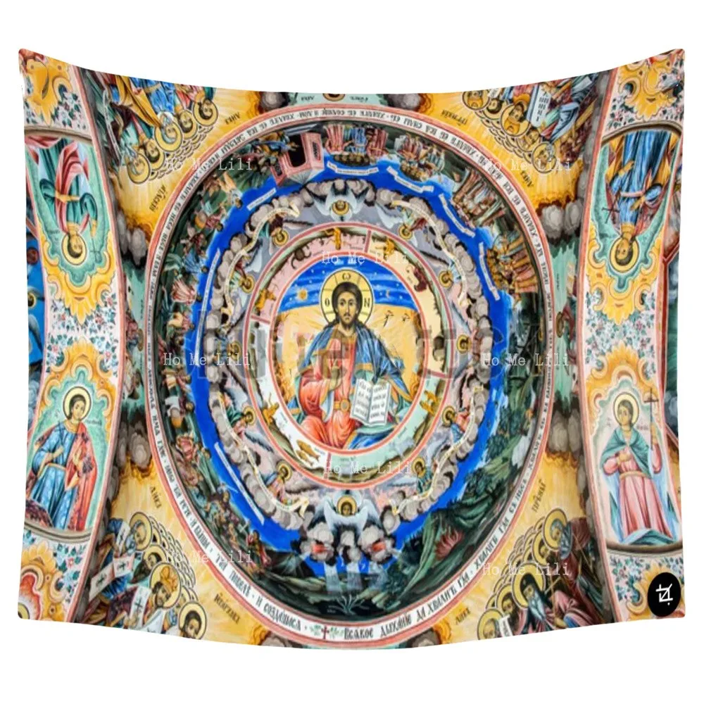 Una Fotografia Di Antichi Dipinti Religiosi Alla Nuova Arazzo Del Tempio Di Ho Me Lili Per La Decorazione Del Soggiorno