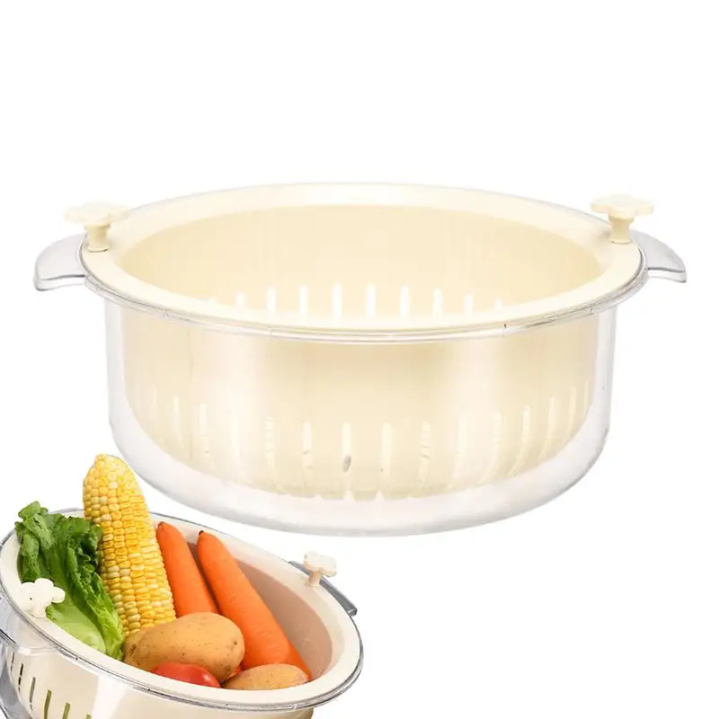 

Kitchen Colander Set Double Layered Strainers And Colanders 2 In 1 Drain Basin For Pasta Salad Berry Cleaning Mixing basket