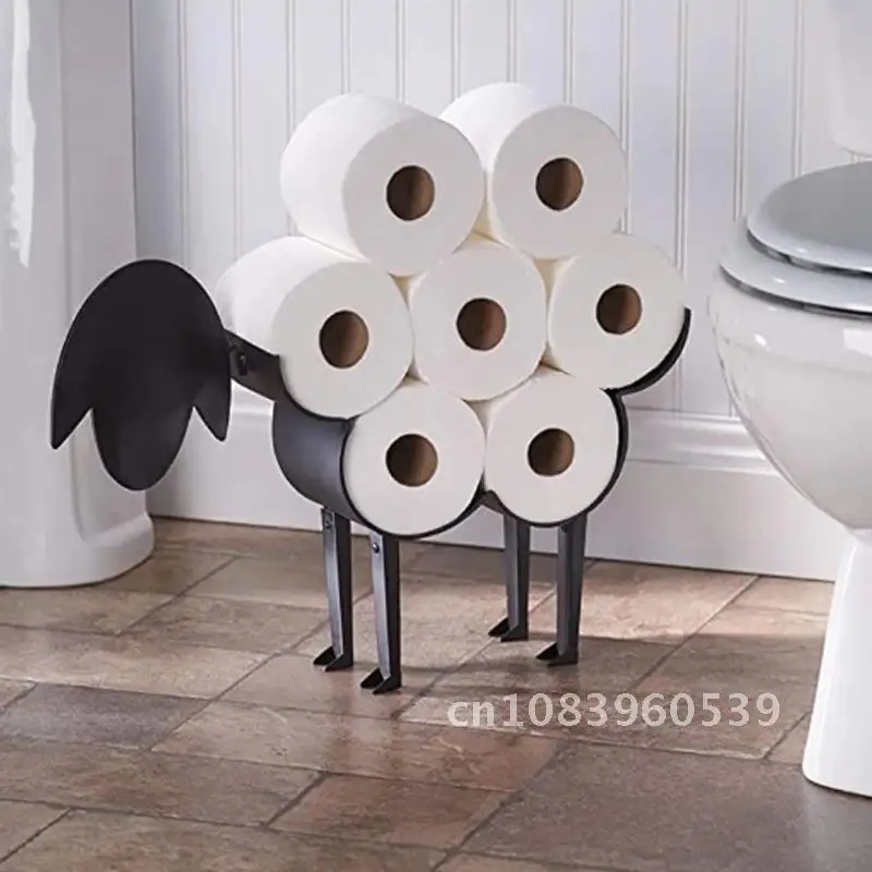 

Toilet Paper Holder Sheep Decorative - Free-Standing Bathroom Tissue Storage Iron Bathroom Roll Holder Paper Storage Toilet