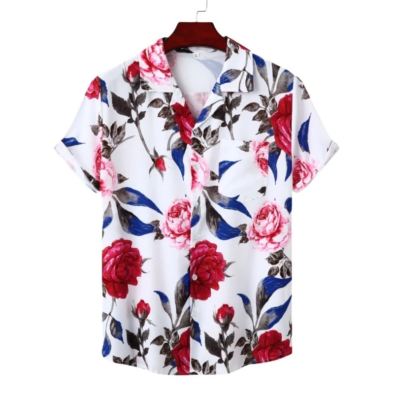 

Hawaiian Shirts For Men Shirt Luxury Brand Men's T-shirts Man Free Shipping Men's Clothing Fashion Blouses Social Cotton T-shirt