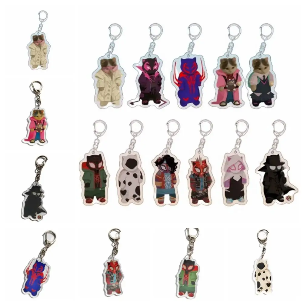 Superhero Cat Superhero Keychain Memes Cat Anime Memes Cat Pendant Indistruttibile Warrior Spider Cat Portachiavi Cordino Per Cellulare