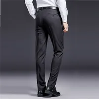 High Quality Men Suit Pants Smart Casual Office Trousers Business Pants For Men Wedding Party Dress Trousers Mens Stripe Pants 2