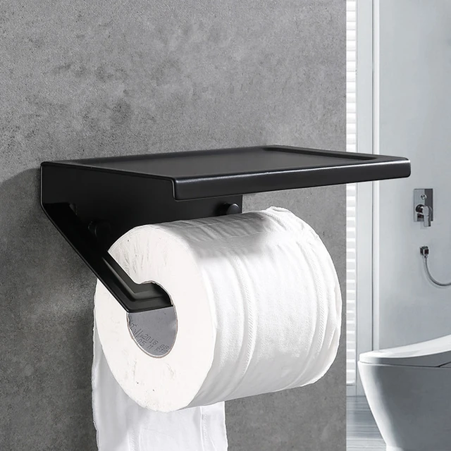 Toilet Paper Holder Cell Phone Shelf  Toilet Paper Holder Shelf Black - Toilet  Paper - Aliexpress