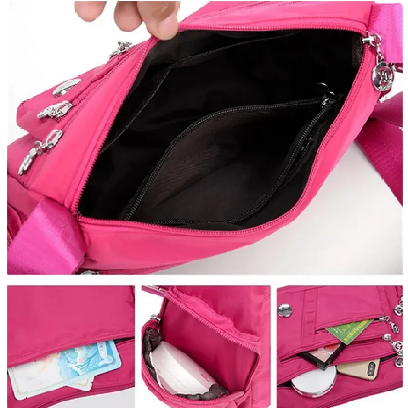 Fashion Women Shoulder Messenger Bag Nylon Oxford Lightweight Waterproof Zipper Package Large Capacity Travel Crossbody Bag crossbody bag,women shoulder bag,women messenger bag