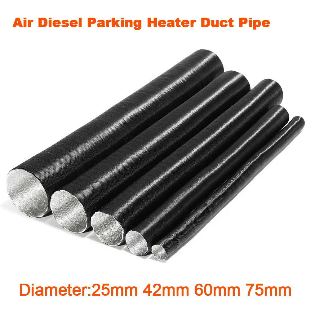 Air Diesel Parking Heater Duct Pipe Tube Hose 25mm 42mm 60mm 75mm 90mm Diameter 60-300cm for Webasto Eberspacher Car Camper air intake system hose