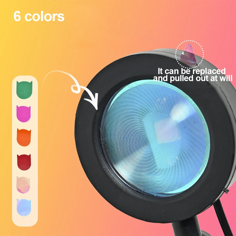 Description Picture 4 of itemUSB Sunset Rainbow Lamp Projector Atmosphere Led Desk Lamp Photographic for Shop Background Wall Decoration Lighting