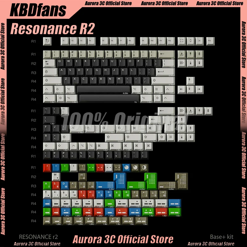 Kbdfans Resonance R2 Keycaps Mechanical Keyboard Keycaps Pbt Key Dichroism Customized Mechanical Keyboard Accessories Keycaps